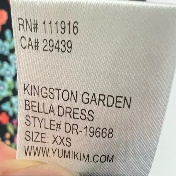 NWT Yumi Kim Kingston Garden Bella Dress sz XXS Black Floral *bump friendly* - Picture 13 of 14